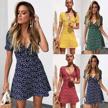 2019 Womens Summer Mini Dress Ladies Short Sleeve Bodycon