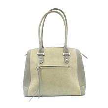 David Jones Grey/Beige Zippered Handbag For Women