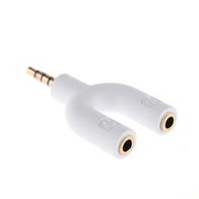 Y Shape 3.5mm Audio Jack To Headphone Microphone Splitter Converter Adaptor- Assorted Color