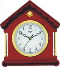 Sonam Quartz Brown wooden House Design Analog Wall clock-Model 1407