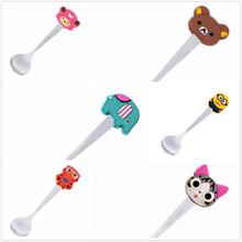 6 pcs Silicone Cartoon Children's Spoon Coffee Tea Spoon