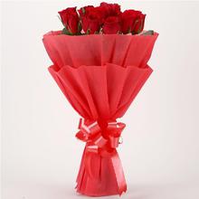 10 Red Roses With Paper Packing-F&P Bouquet 28