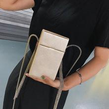 Gold PU Leather Hard Shell Metal Crossbody Bag For Women