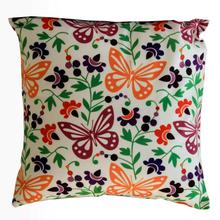 Multicolor Butterfly Printed Velvet Cushion Cover