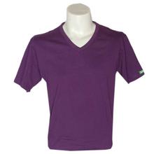 Purple V-Neck Solid T-Shirt For Men