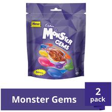 Cadbury Monster Gems Chocolate Home Pack-102.6g (Pack of 2)