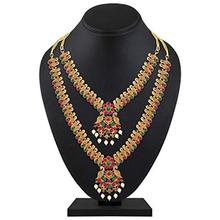 Shining Diva Fashion Latest Combo Design Pearl Necklace