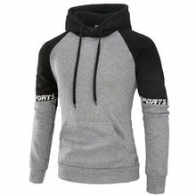 Sweatshirt Mens Hoodies Autumn Casual Patchwork Hooded