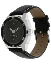 Black Dial Leather Strap Watch