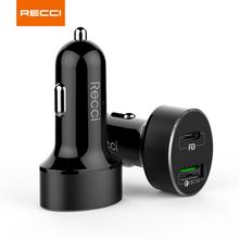 Recci Car Charger 36W 2 Port Compact Type C Car Charger with 20W PD Power Delivery PD Fast Charging for iPhone & Android