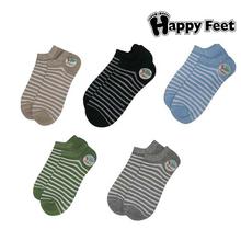 Happy Feet Striped Ankle Socks Pack of 5 Pairs-1013