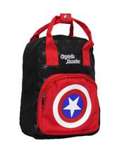 Blue/Red Printed Captain America Backpack For Boys