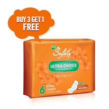 Safety Ultra Choice Sanitary Pad, 6count (Buy 3 Get 1 Free)