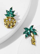 Gemstone Pineapple Mismatched Stud Earrings 1pair