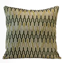 Green/Yellow Cotton Embroidered Cushion Cover