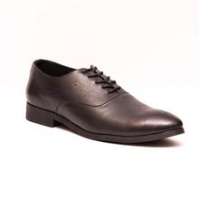 Caliber Shoes Leather Black Lace Up Formal Shoes For Men - ( 443 L)