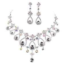 Rhinestone Crystal Diamond Necklace and Earring Set for Women