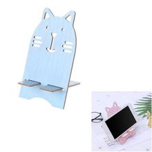 Cute Cat Wooden  Mobile iPhone Stand Cellphone Stand