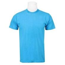 Turquoise Solid Round Neck T-Shirt For Men