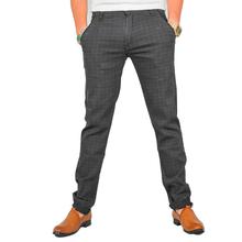 Virjeans Stretchable Cotton Check Chinos Pant for Men (VJC 712) Slate Grey