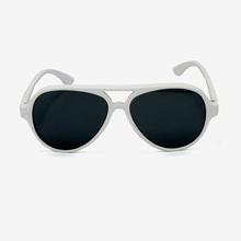 Black Lens Aviator Sunglass For Kids - White