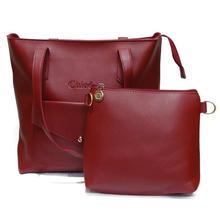 Plum Red Front Pocket 2 in 1 Tote Bag For Women