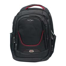 Black Zippered Laptop Backpack (Unisex) - 40