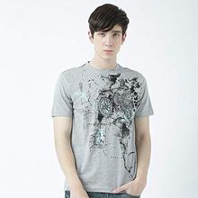 Huetrap Mens Go Easy Grey Printed T Shirt