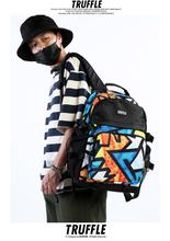 TRUFFLE Graffiti Printed Sports Waterproof Soft School Collage Trendy Hip-Hop Backpack With 16" Laptop Storage Capacity For Men Unisex T2289M