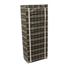 8 Step Shoe Rack in Heavy Cotton Canvas Check Material [60 x 30 x 142 cms]