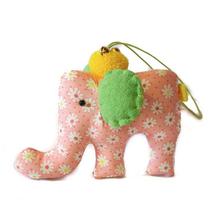 Pink Flower Dotted  Elephant  Model Key Ring
