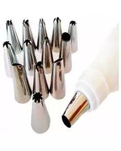 12 Piece Cake Decorating Set Frosting Icing Piping Bags Tips With Steel Nozzles Reusable And Washable