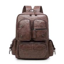 PU leather Travel men backpack