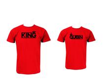 Wosa - Round Neck King and Queen Red Print Couple Matching T-shirt