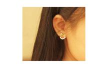 Gold Plated Love Rhinestone Stud Earrings
