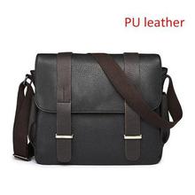 AUGUR Men Bag Shoulder Leather And Canvas Business Messenger Bag