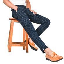 Virjeans Stretchable Cotton Check Blue Chinos Pant for Men (VJC 714) 4