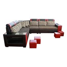 Sunrise Furniture HS-28 L-Shape Wooden Sectional Sofa - Red/Black