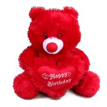 Red Furry Teddy Bear Stuffed Toy