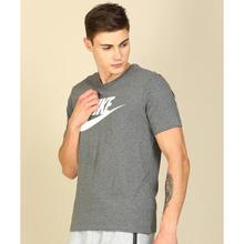 Nike Printed Men Round Neck Grey T-Shirt