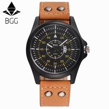 New 2018 Military Quartz watch Men sport Watch Men Corium Leather