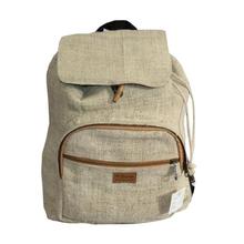 Off White Hemp Flap Lock Backpack- Unisex