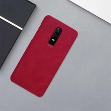 Red Leather Flip Mobile Case For One Plus 6