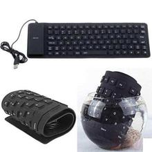 Silicone Flexible Soft Roll-up Waterproof Portable USB Wired Keyboard for PC Notebook Laptop