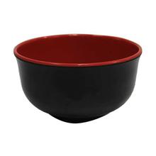 Set of 6 Black/Red Solid Plastic Soup Bowl - 3 inches