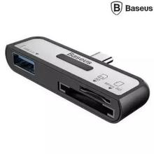 Baseus ACTQY-01 - 3 In 1 Multiformat OTG Card Reader USB 3.0 - Black + Silver