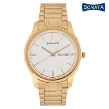 Sonata  White Dial Analog Watch For Men - 77082Sl02