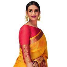 Stylee Lifestyle Yellow Banarasi Silk Jacquard Saree  (1803)