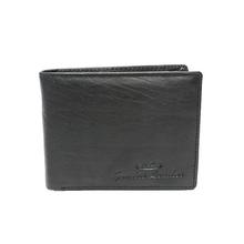 Black Leather Bi-Fold Wallet For Men
