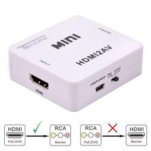 Aafno Pasal Mini HD Video Converter Box HDMI RCA AV/CVSB L/R Video Adapter